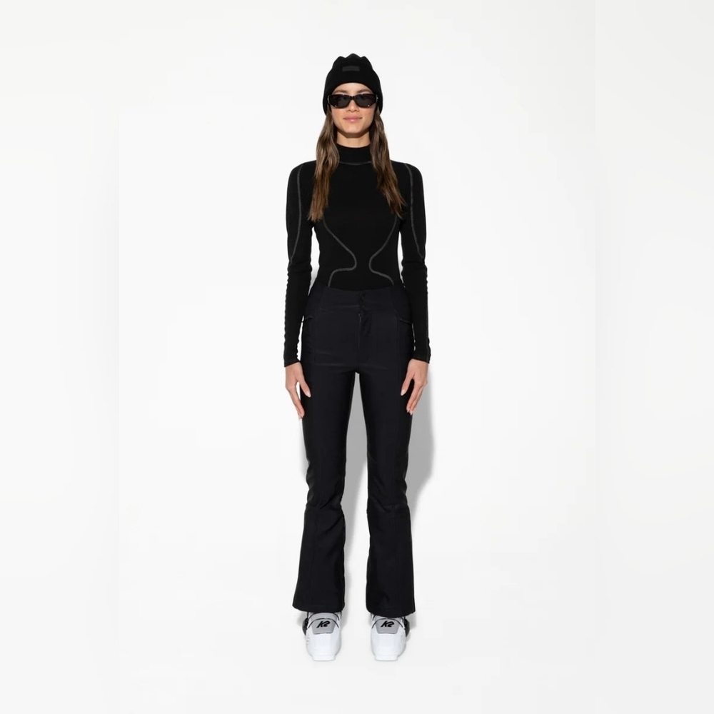 Bogner High Waist Long Leg Zip Ankle Elastic Waist Snow Ski Pants Size 8 L Women